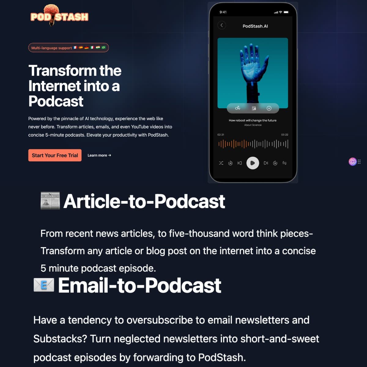 هوش مصنوعی PodStash