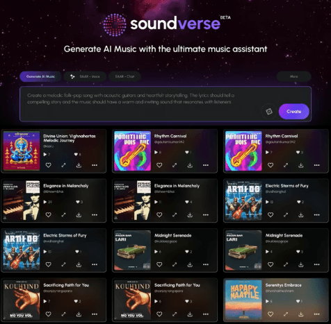 هوش مصنوعی Soundverse