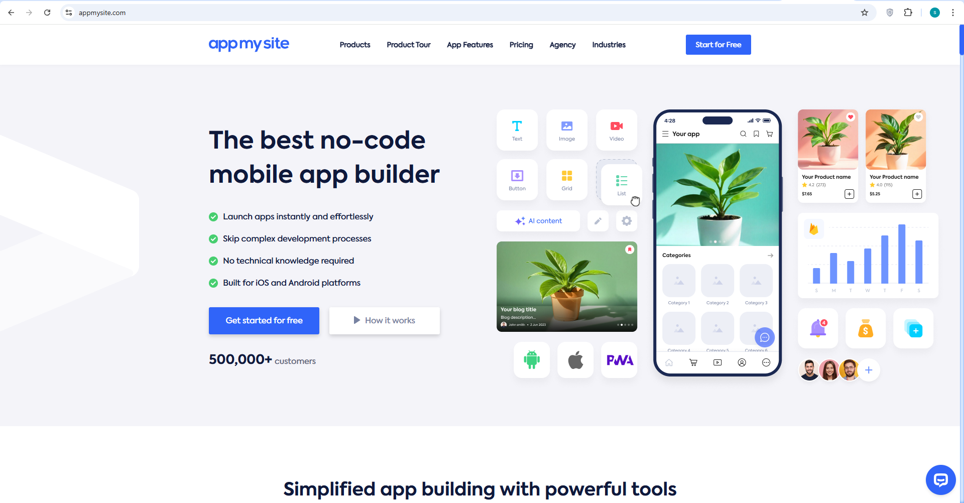 سایت ساخت اپلیکیشن با هوش مصنوعی AppMySite
