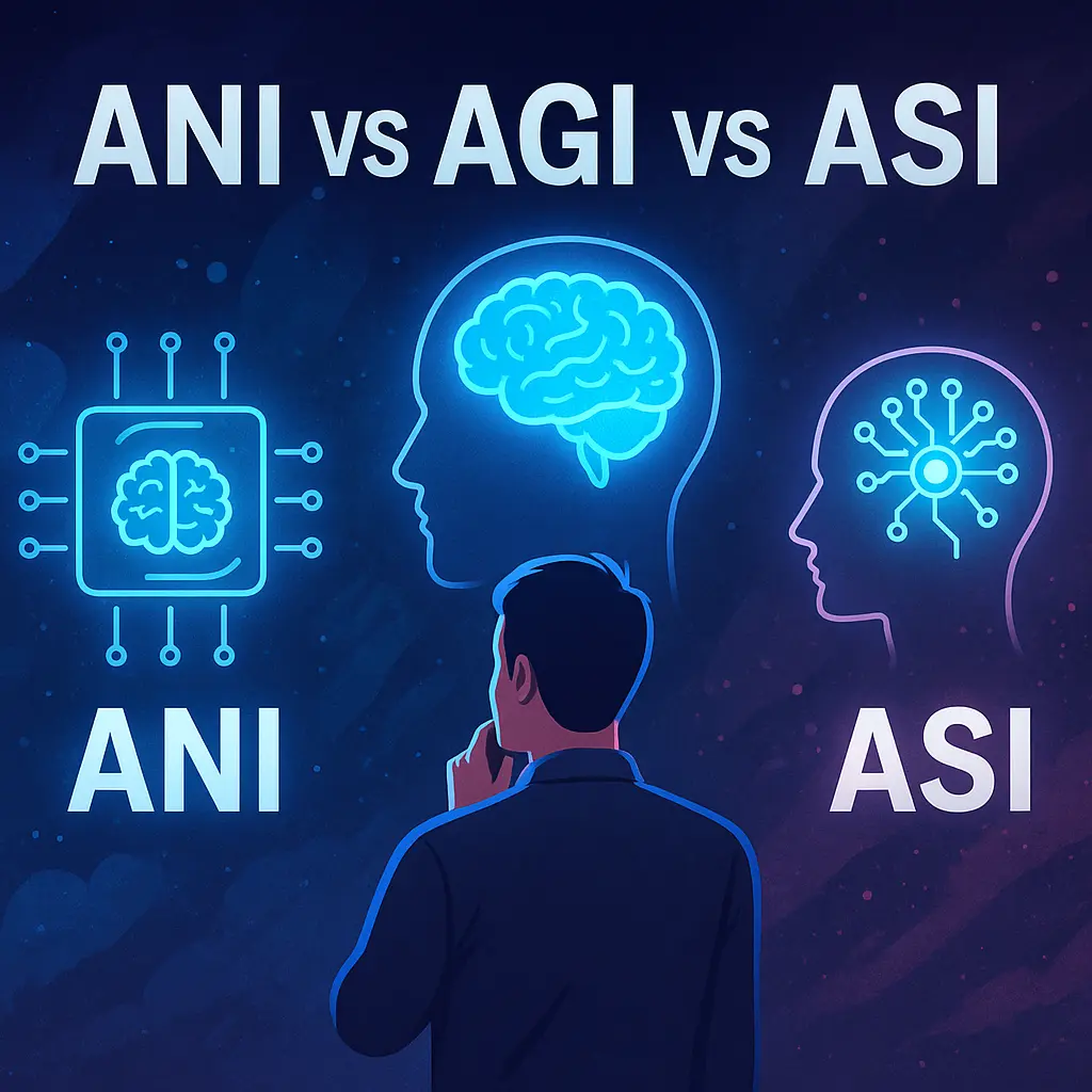 مقایسه ANI تا AGI و ASI