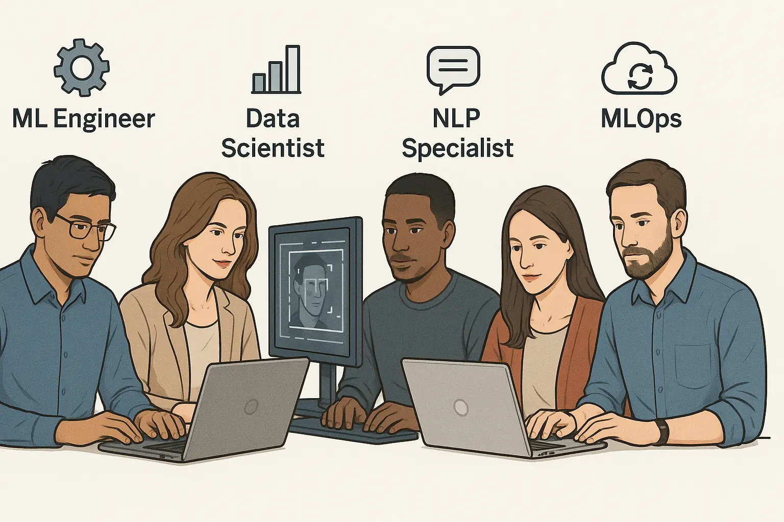 یادگیری هوش مصنوعی و کار در مشاغل ML Engineer، Data Scientist، Computer Vision Engineer، NLP Specialist و MLOps
