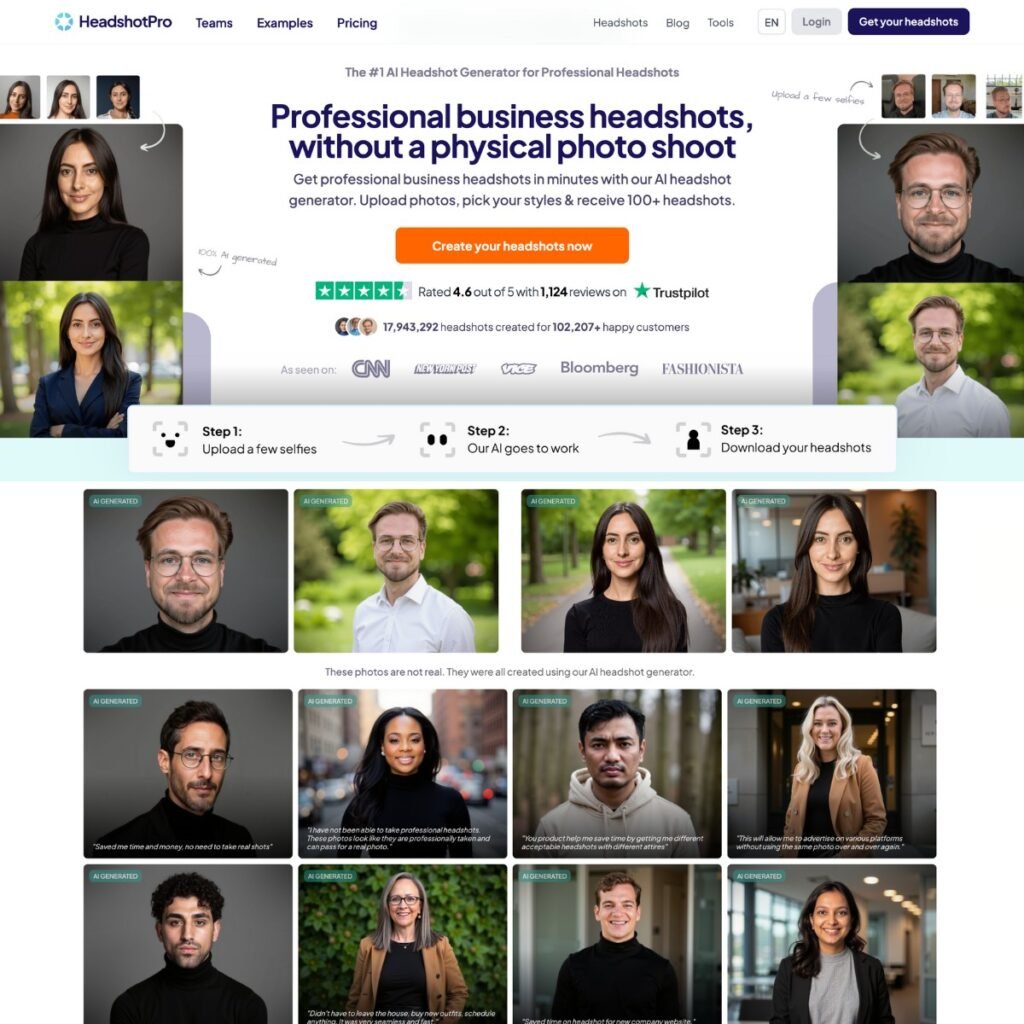هوش مصنوعی HeadshotPro