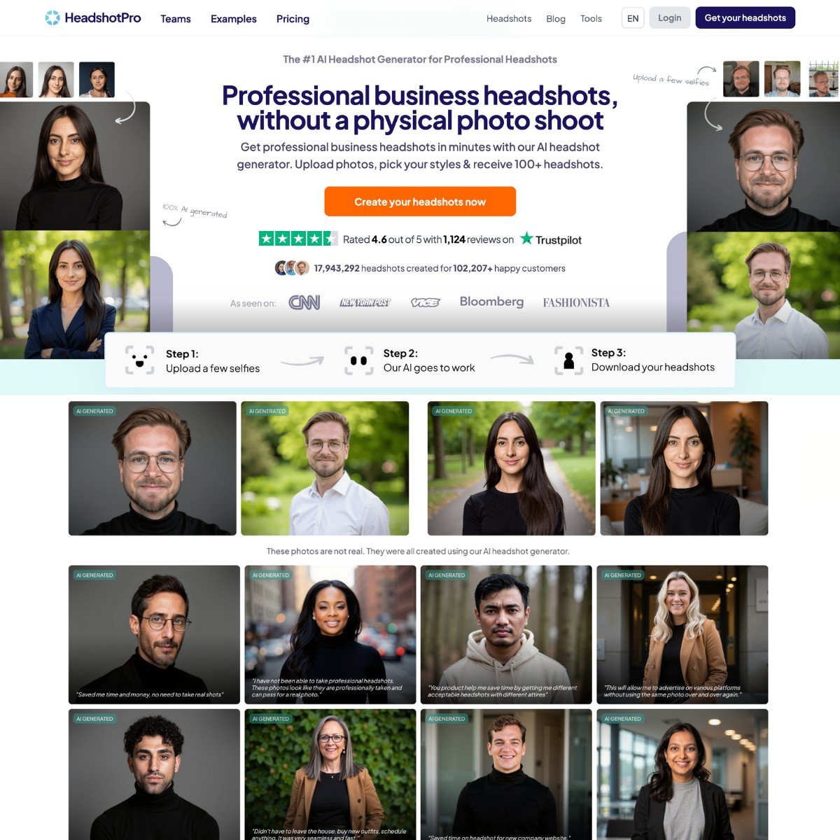 هوش مصنوعی HeadshotPro