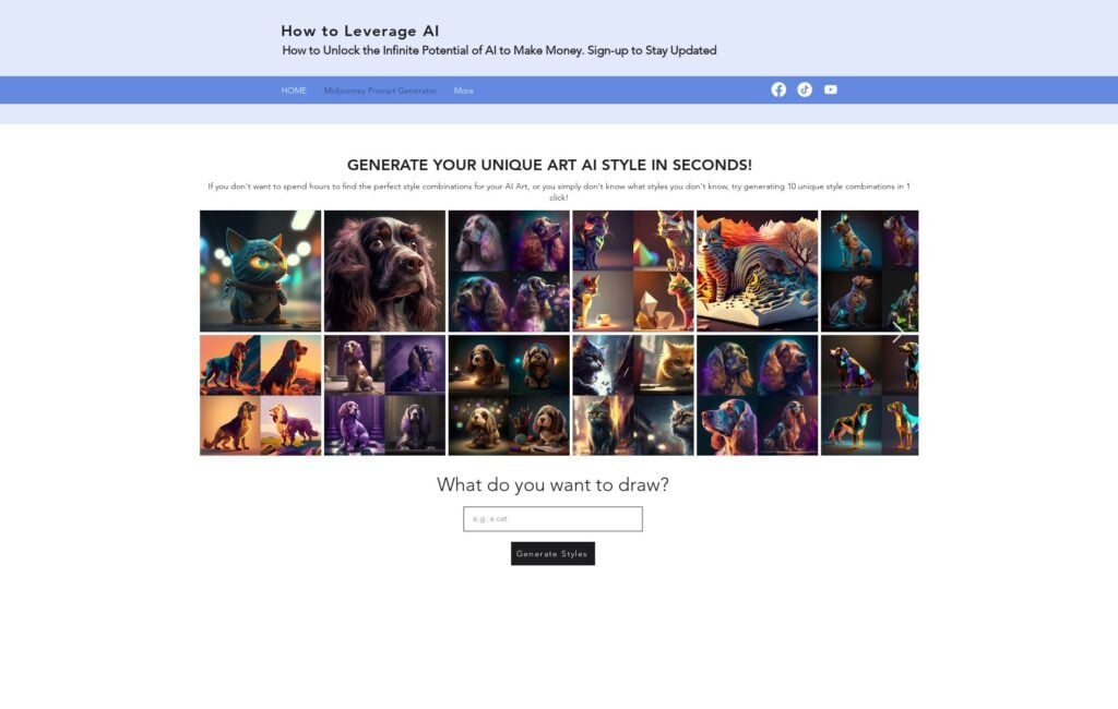هوش مصنوعی Midjourney Prompt Generator