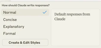 گزینهها برای شخصیسازی سبک پاسخ در Claude