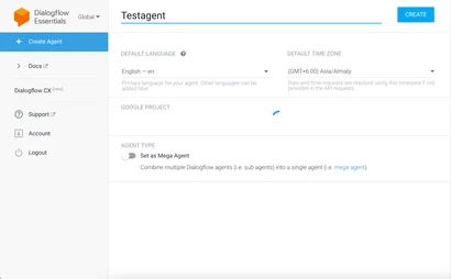 ظاهر کلی Dialogflow