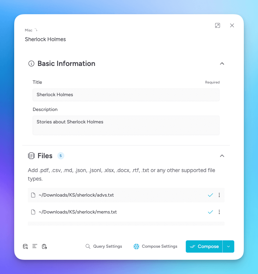 ایجاد اولین Knowledge Stackت در msty